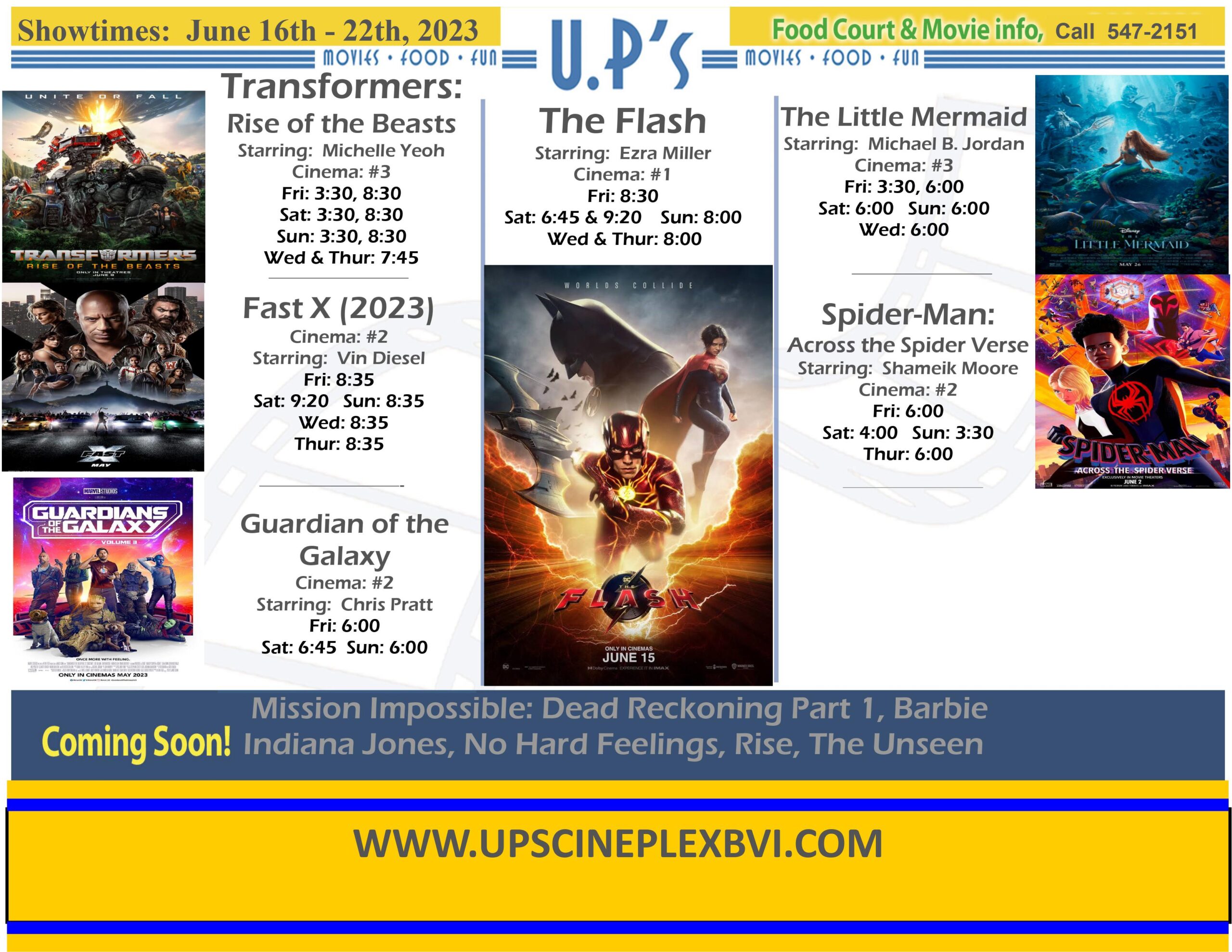 Movie Schedule UP's Cineplex