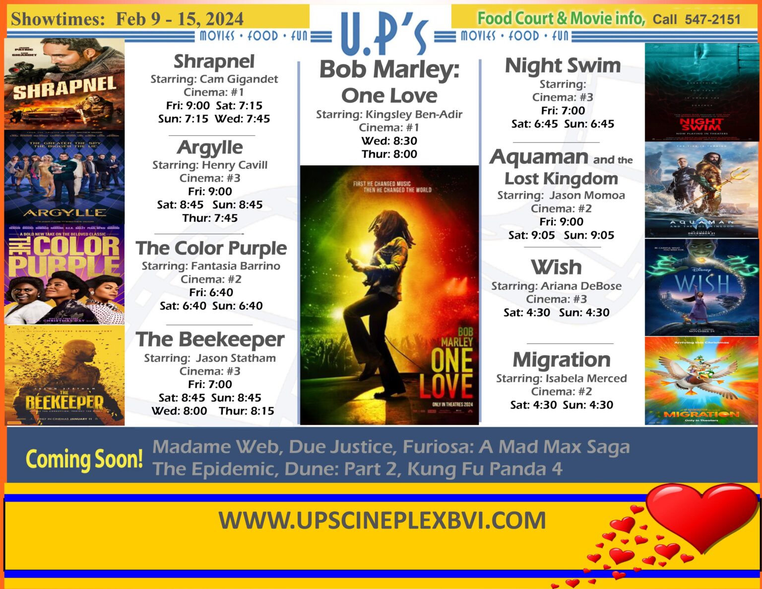 Movie Schedule UP's Cineplex